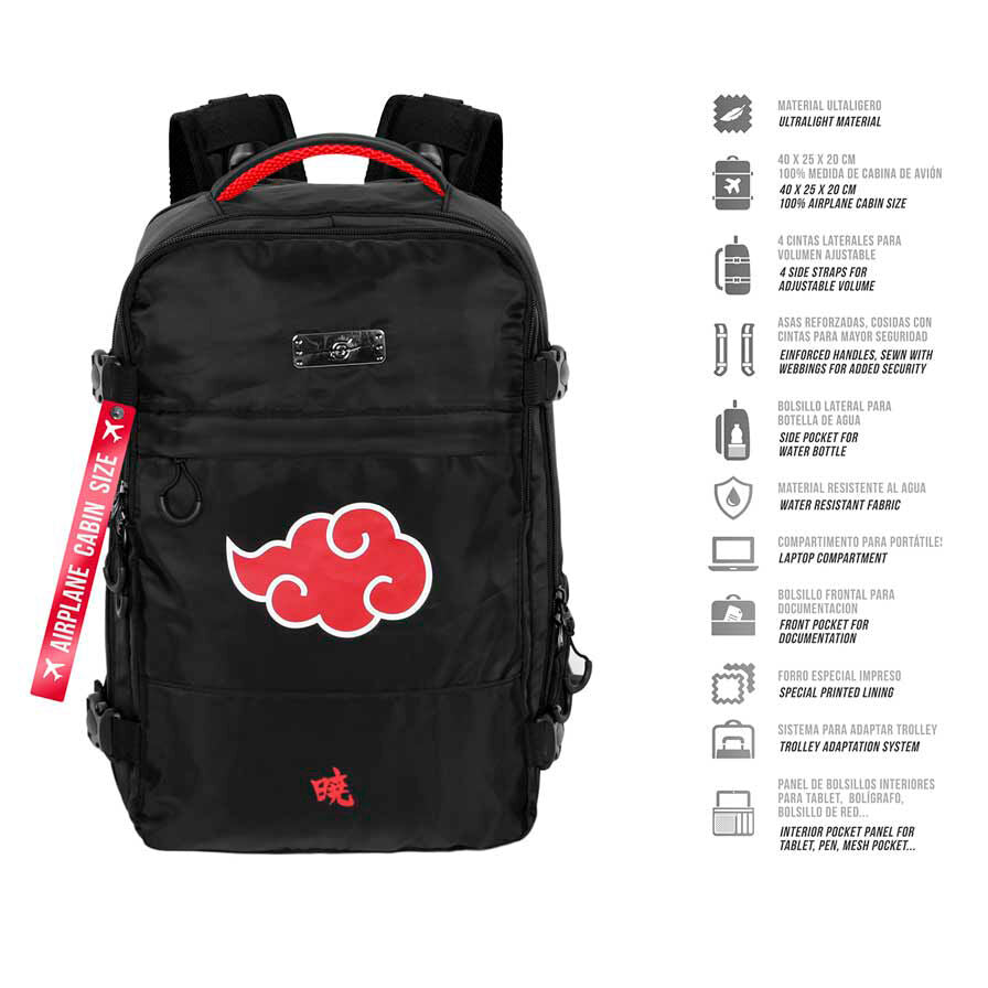 Mochila Clouds Naruto Shippuden 40cm   KARACTERMANIA