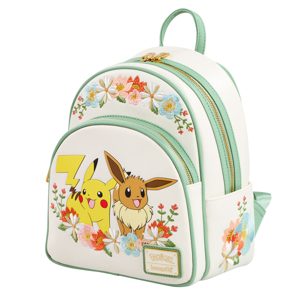 Mochila Pikachu & Eevee Floral Pokemon Loungefly   LOUNGEFLY