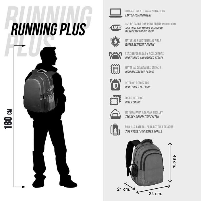 Mochila Running SK8 PRO DG 46cm   KARACTERMANIA