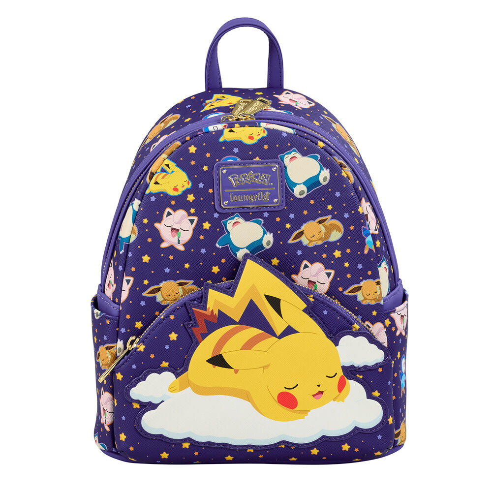 Mochila Sleeping Pikachu and Friends Pokemon Loungefly 26cm   LOUNGEFLY