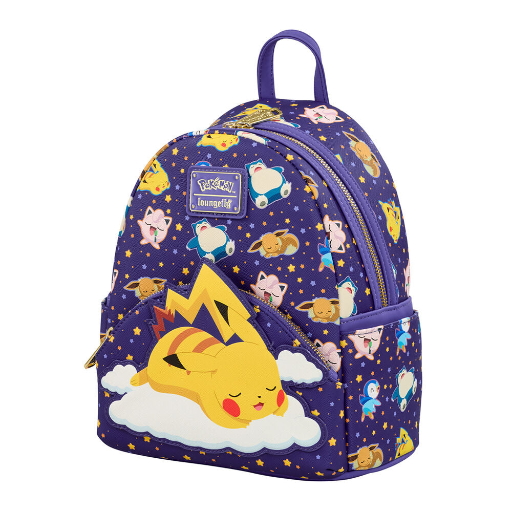 Mochila Sleeping Pikachu and Friends Pokemon Loungefly 26cm   LOUNGEFLY