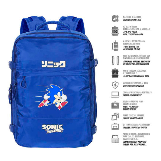 Mochila Sonic the Hedgehog 49cm   KARACTERMANIA