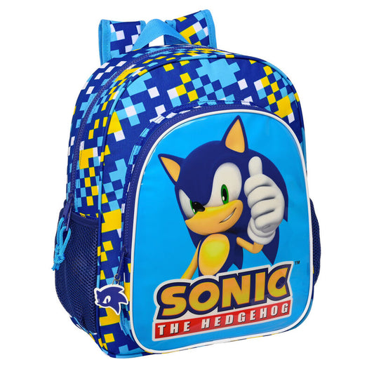 Mochila Speed Sonic The Hedgehog 38cm adaptable  