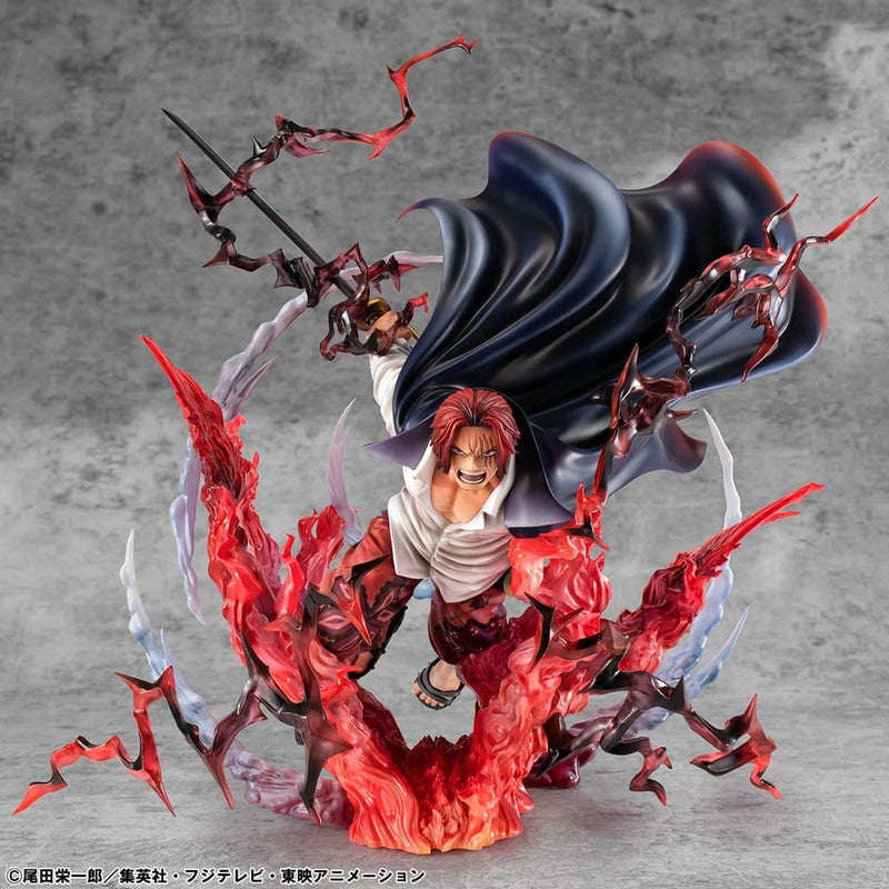 One Piece Estatua PVC P.O.P. SA-MAXIMUM Leader of Red Hair Pirates Red-Haired Shanks Kamusari 25 cm   Megahouse