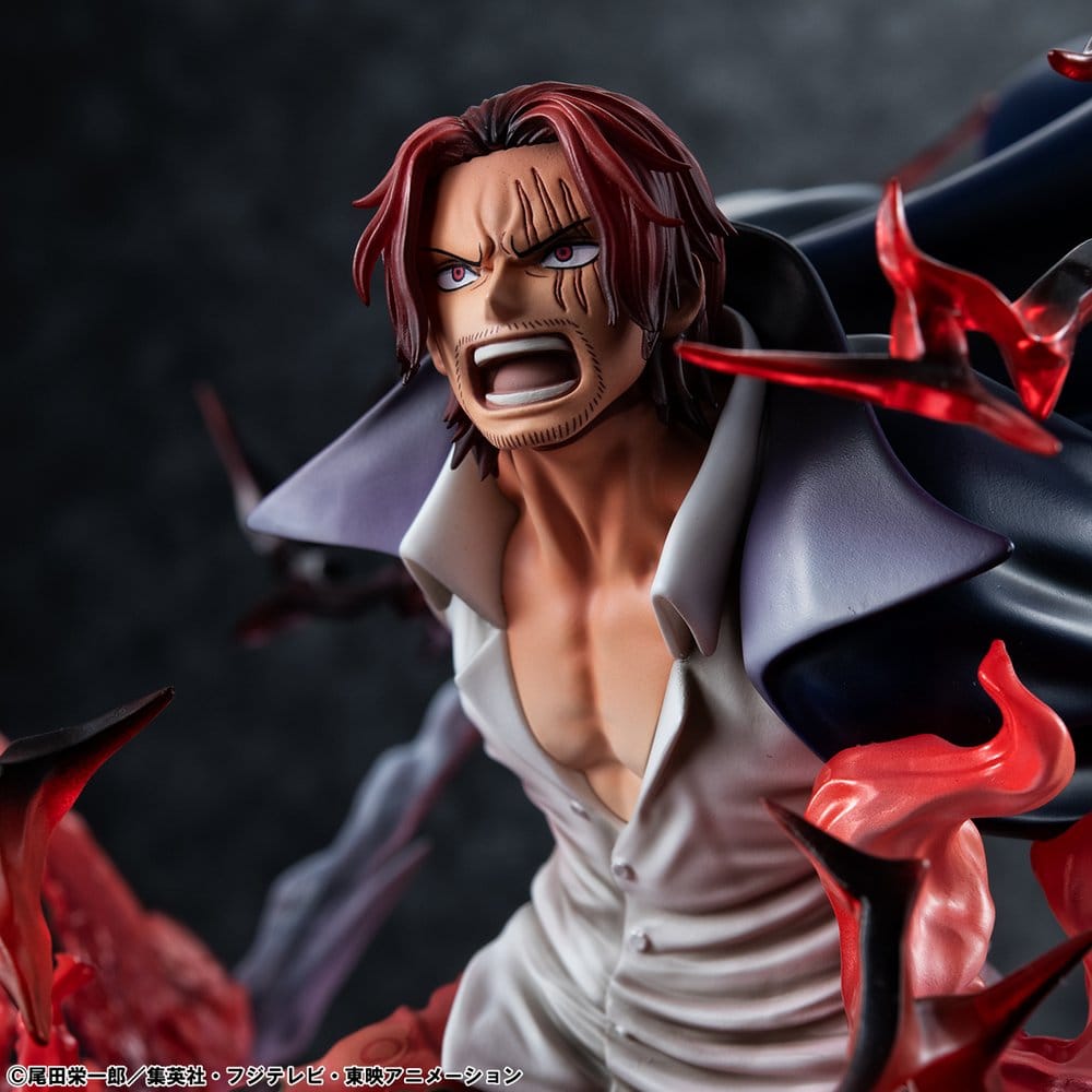 One Piece Estatua PVC P.O.P. SA-MAXIMUM Leader of Red Hair Pirates Red-Haired Shanks Kamusari 25 cm