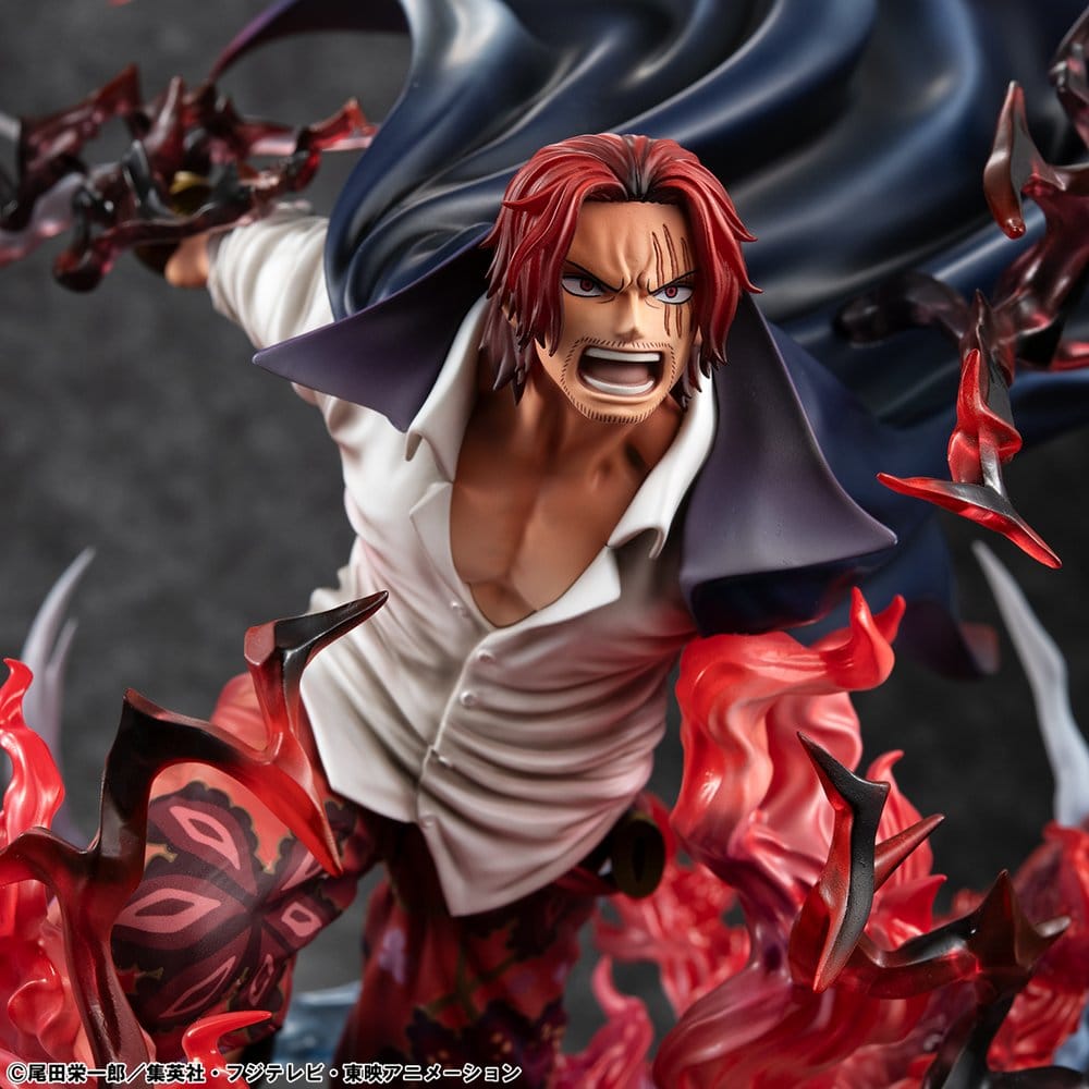 One Piece Estatua PVC P.O.P. SA-MAXIMUM Leader of Red Hair Pirates Red-Haired Shanks Kamusari 25 cm