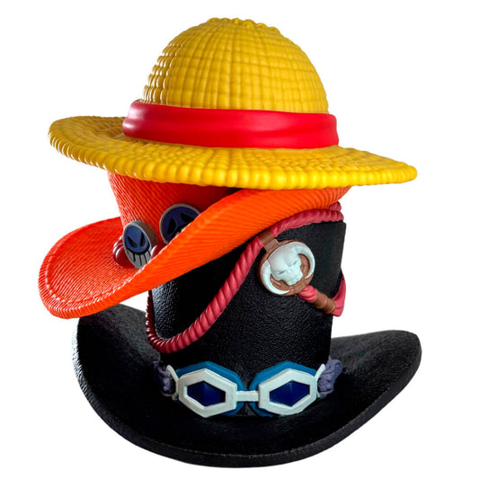 Pila de Sombreros Sabo, Ace y Luffy Hucha One Piece  
