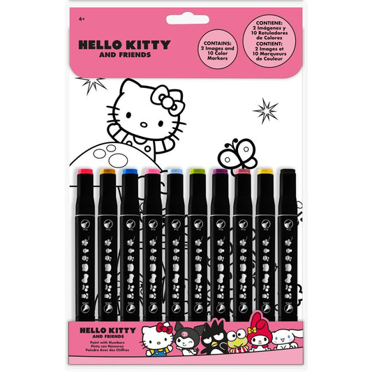 Pinta con numeros Hello Kitty and Friends  