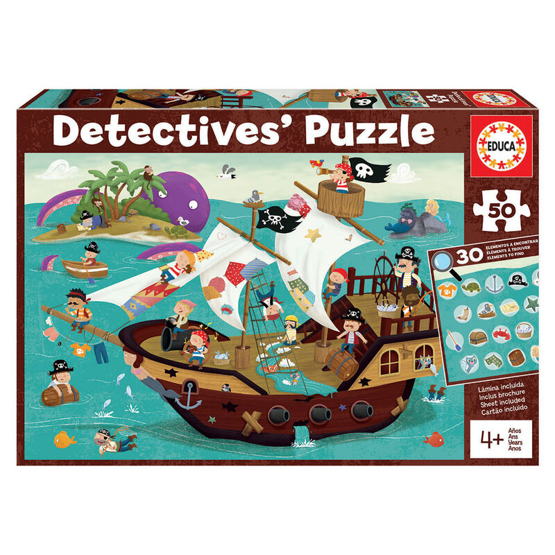 Puzzle Detectives Barco Pirata 50pzs   EDUCA BORRAS