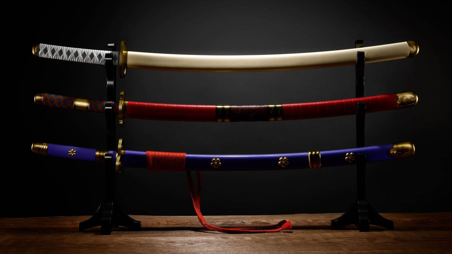 RORONOA ZORO THREE SWORD STYLE SET REPLICA 95 CM ONE PIECE PROPLICA COLLECTORS SHOP  