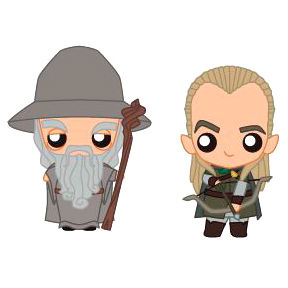 Set 2 figuras Pokis Gandalf & Legolas El Señor de los Anillos  