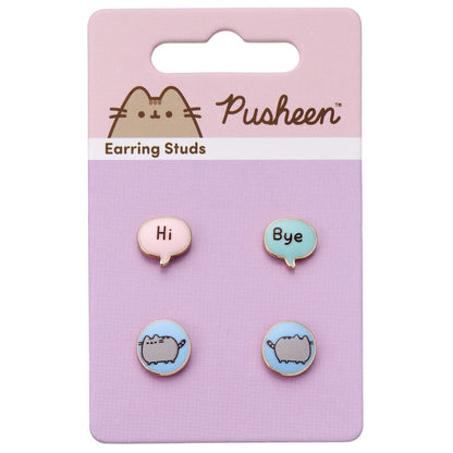 Set 3 pares pendientes Hi Bye Pusheen   THE CARAT SHOP