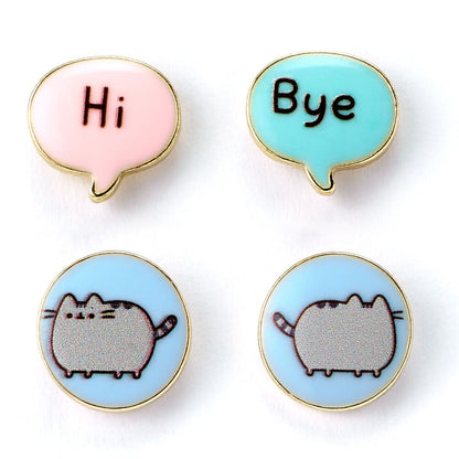 Set 3 pares pendientes Hi Bye Pusheen   THE CARAT SHOP