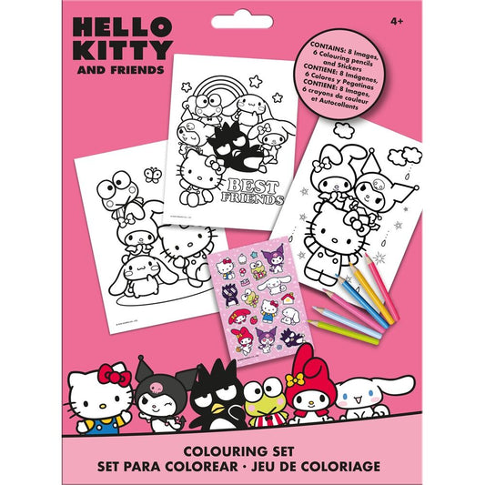 Set colorear pegatinas Hello Kitty and Friends  