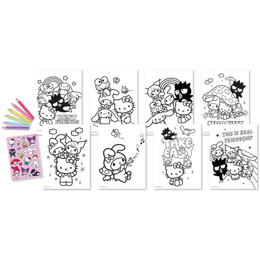 Set colorear pegatinas Hello Kitty and Friends  