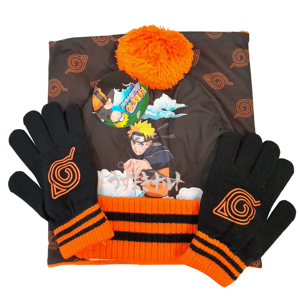 Set gorro braga cuello y guantes Naruto  
