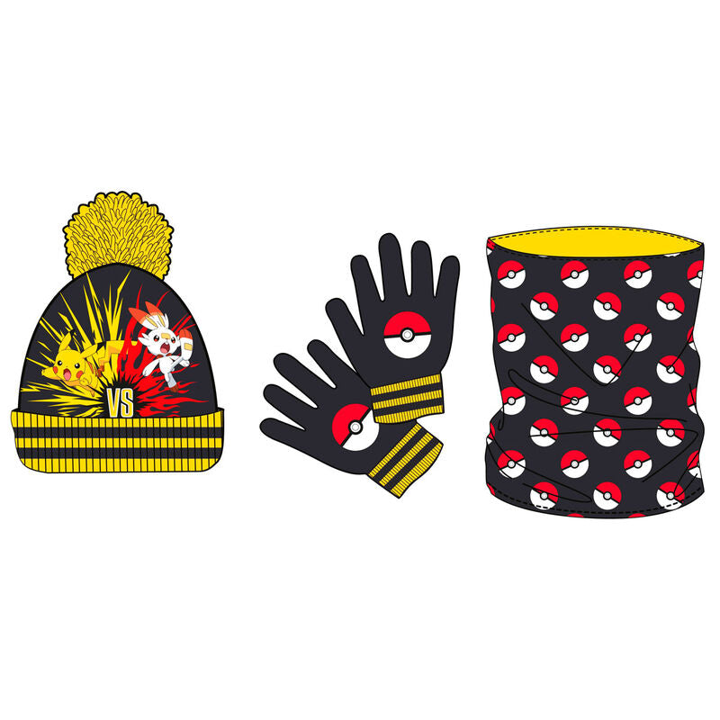 Set gorro braga cuello y guantes Pokemon   NINTENDO