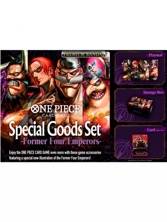 Tapete y Caja de Mazo FORMER FOUR EMPERORS One Piece Card Game Bandai  