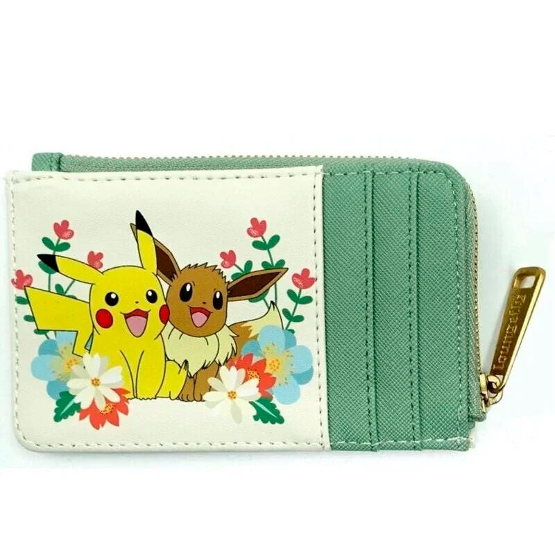 Tarjetero Pikachu & Eevee Floral Loungefly  