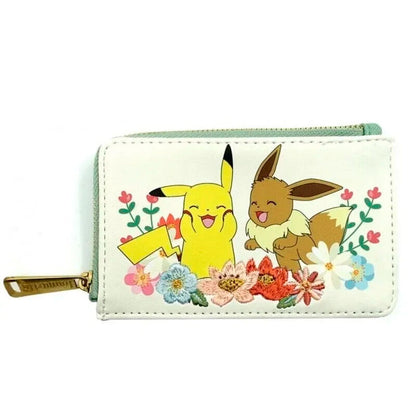 Tarjetero Pikachu & Eevee Floral Loungefly  