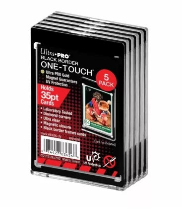 Toploader 35PT Black Border UV ONE-TOUCH Magnetic Holder - 5 Pack  
