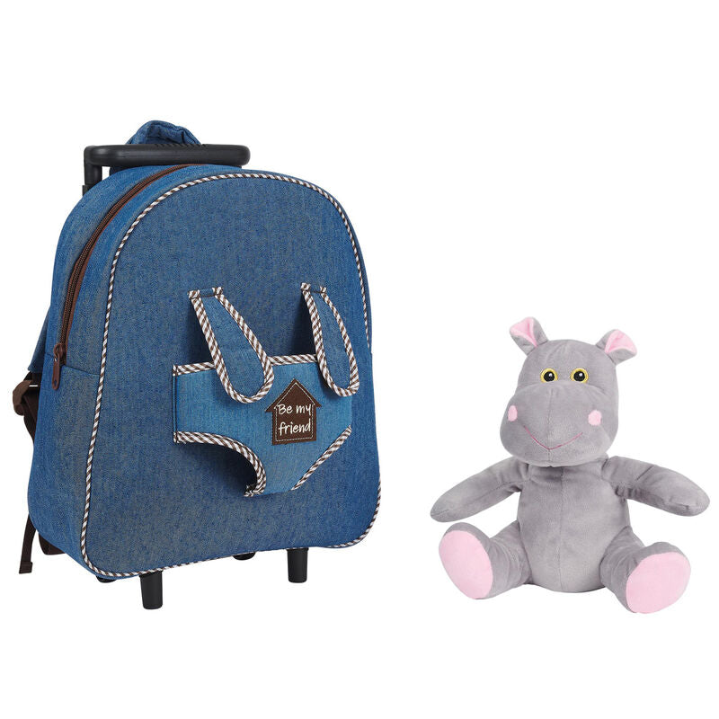 Trolley + Peluche Hipopotamo Holly 38cm   PERLETTI