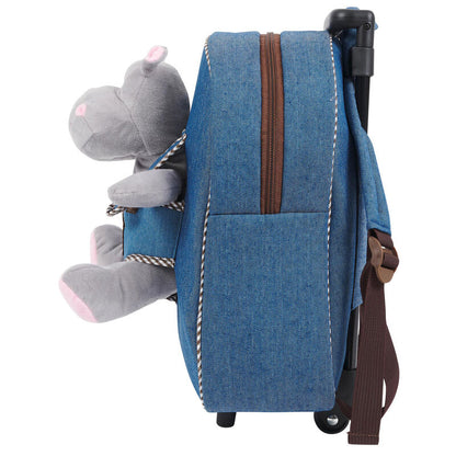 Trolley + Peluche Hipopotamo Holly 38cm   PERLETTI