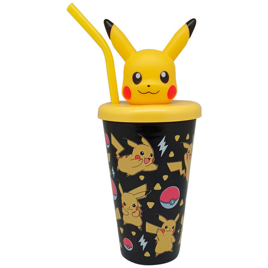 Vaso caña topper 3D Pikachu Pokemon 500ml  