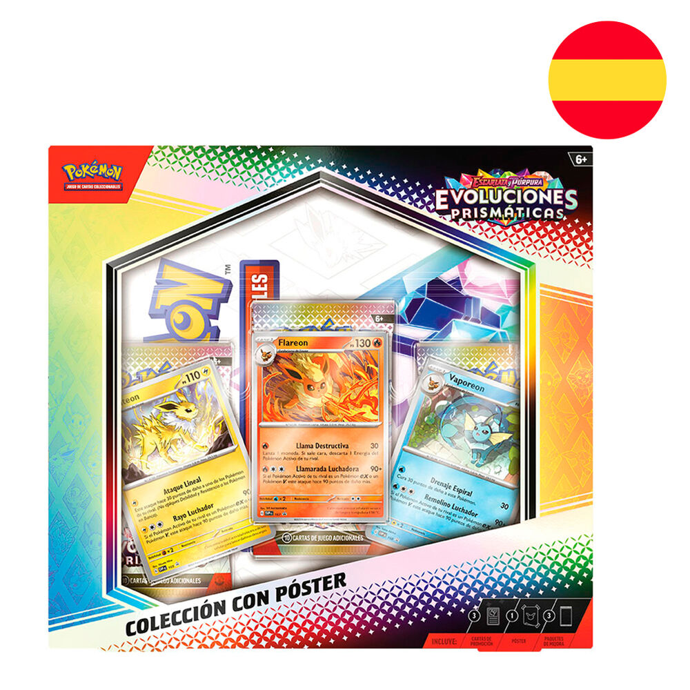 Blister juego cartas coleccionables Poster collection Evoluciones Prismaticas Pokemon Español  