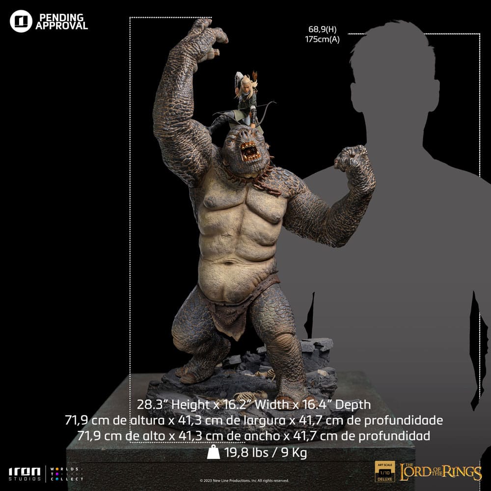 El Señor de los Anillos Estatua 1/10 Deluxe Art Scale Cave Troll and Legolas  