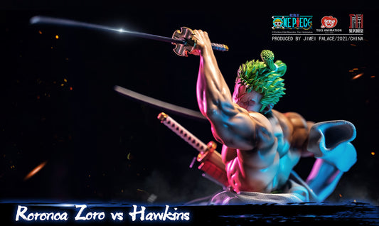 One Piece Jimei Palace Zoro vs Hawkins Licensed Resin Statue