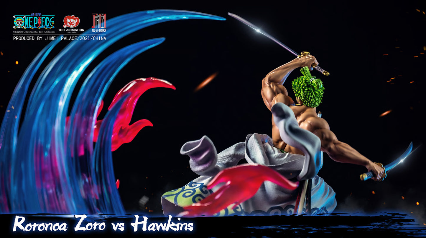 One Piece Jimei Palace Zoro vs Hawkins Licensed Resin Statue