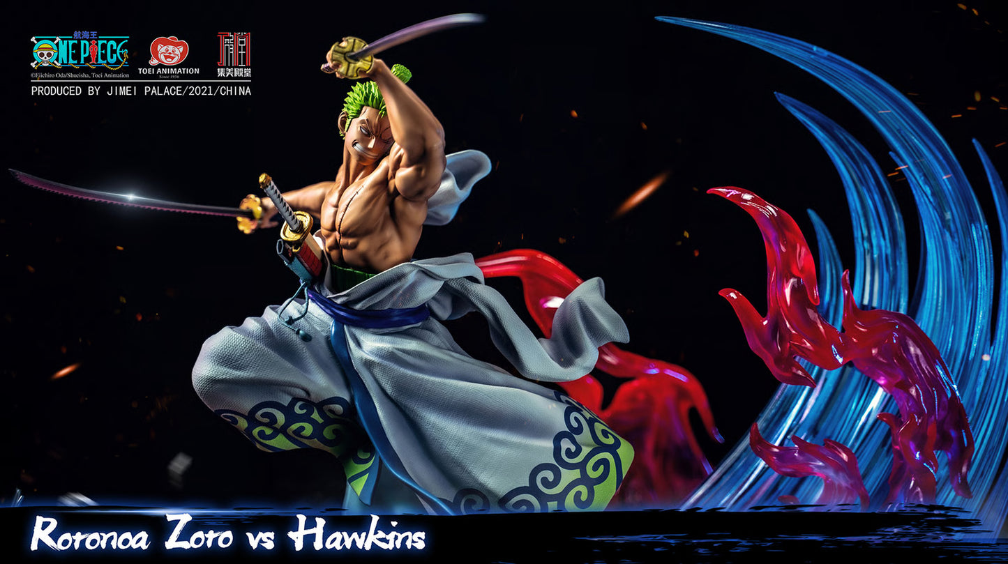 One Piece Jimei Palace Zoro vs Hawkins Licensed Resin Statue