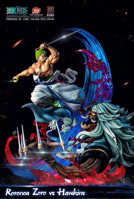 One Piece Jimei Palace Zoro vs Hawkins Licensed Resin Statue