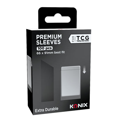 100 x PREMIUM SLEEVES 67X92 MM FUNDAS TRANSPARENTES PARA TCG   Konix