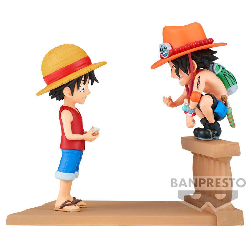 Figura Monkey D Luffy & Portgas D Ace World Collectable Log Stories One Piece 8Cm