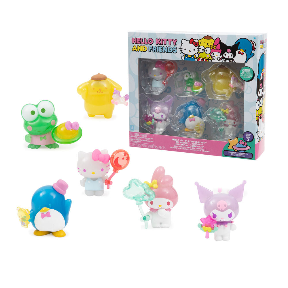 Blister 6 figuras Hello Kitty 5cm