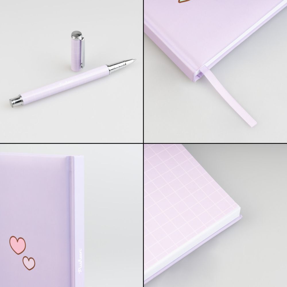 Set cuaderno A5 premium + boligrafo Pusheen Moments