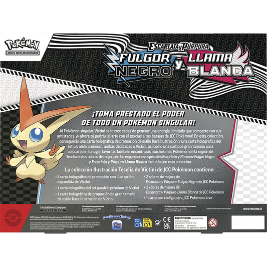 Blister juego cartas coleccionables Victini Fulgor Negro y Llama Blanca Pokemon español  