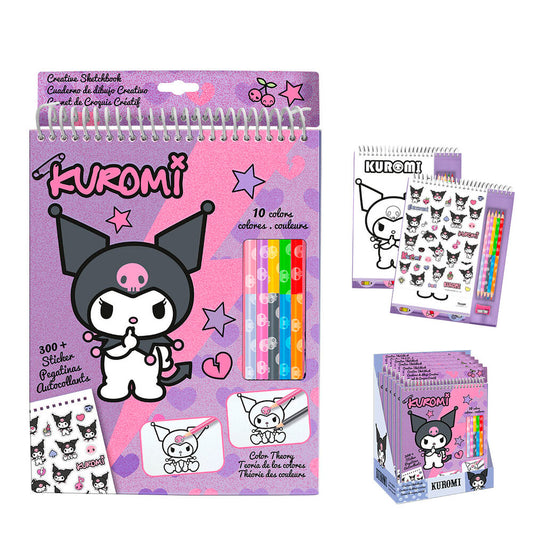 Set Colorear + Lapices Kuromi Hello Kitty