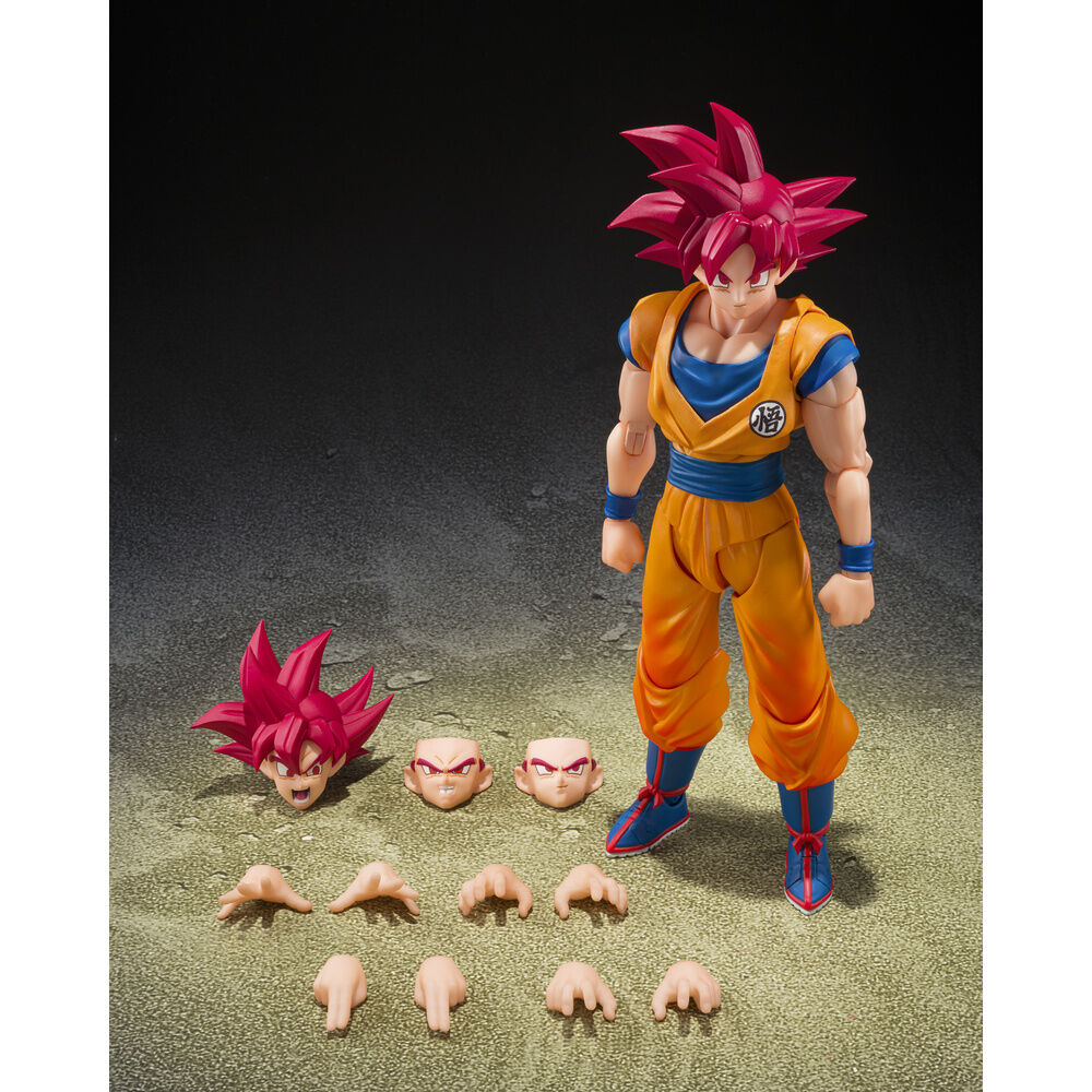 Figura S.H.Figuarts Super Saiyan God Son Goku God Aura Dragon Ball Super 14.5Cm
