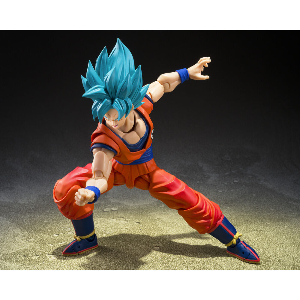 Figura S.H.Figuarts Super Saiyan God Super Saiyan Son Goku Blue Power Transcending Limits Dragon Ball Super 14.5Cm