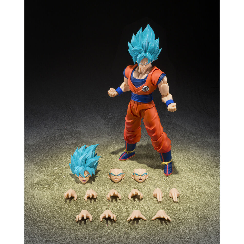 Figura S.H.Figuarts Super Saiyan God Super Saiyan Son Goku Blue Power Transcending Limits Dragon Ball Super 14.5Cm