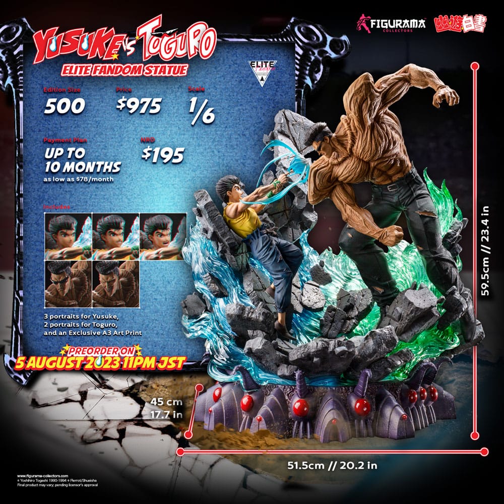 Yu Yu Hakusho Estatua Elite Exclusive 1/6 Yusuke vs Toguro 59 cm