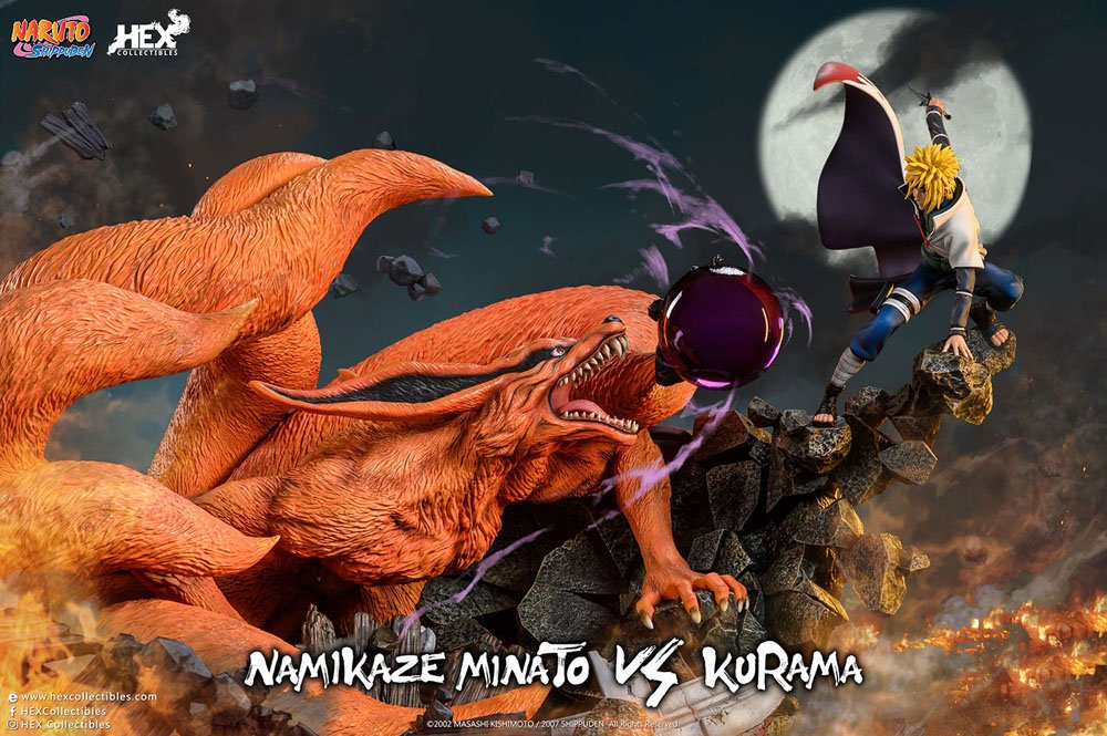 Naruto Shippuden Estatua 1/8 Battle of Destiny Namikaze Minato vs Kurama 59 cm  