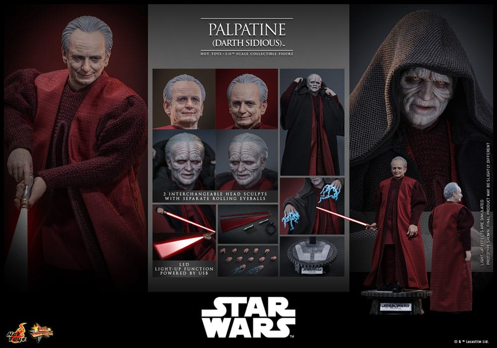 Figura Star Wars: Episodio III - La venganza de los Sith Figura 1/6 Palpatine (Darth Sidious) 29 cm